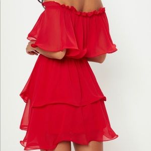 Red Chiffon Dress
